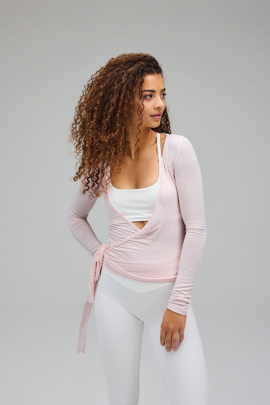 Pilates Wrap Blouse - Soft Pink