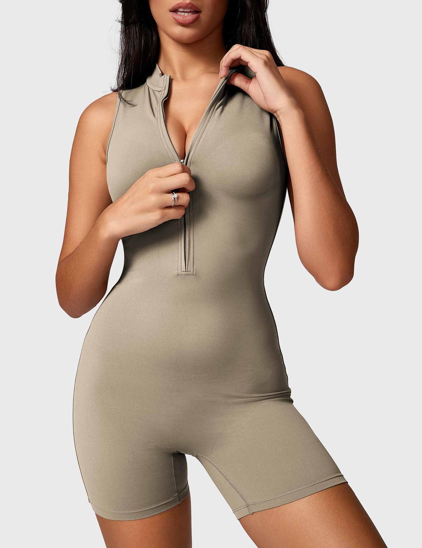 Tebeary  Issa Sleeveless Zipper Romper