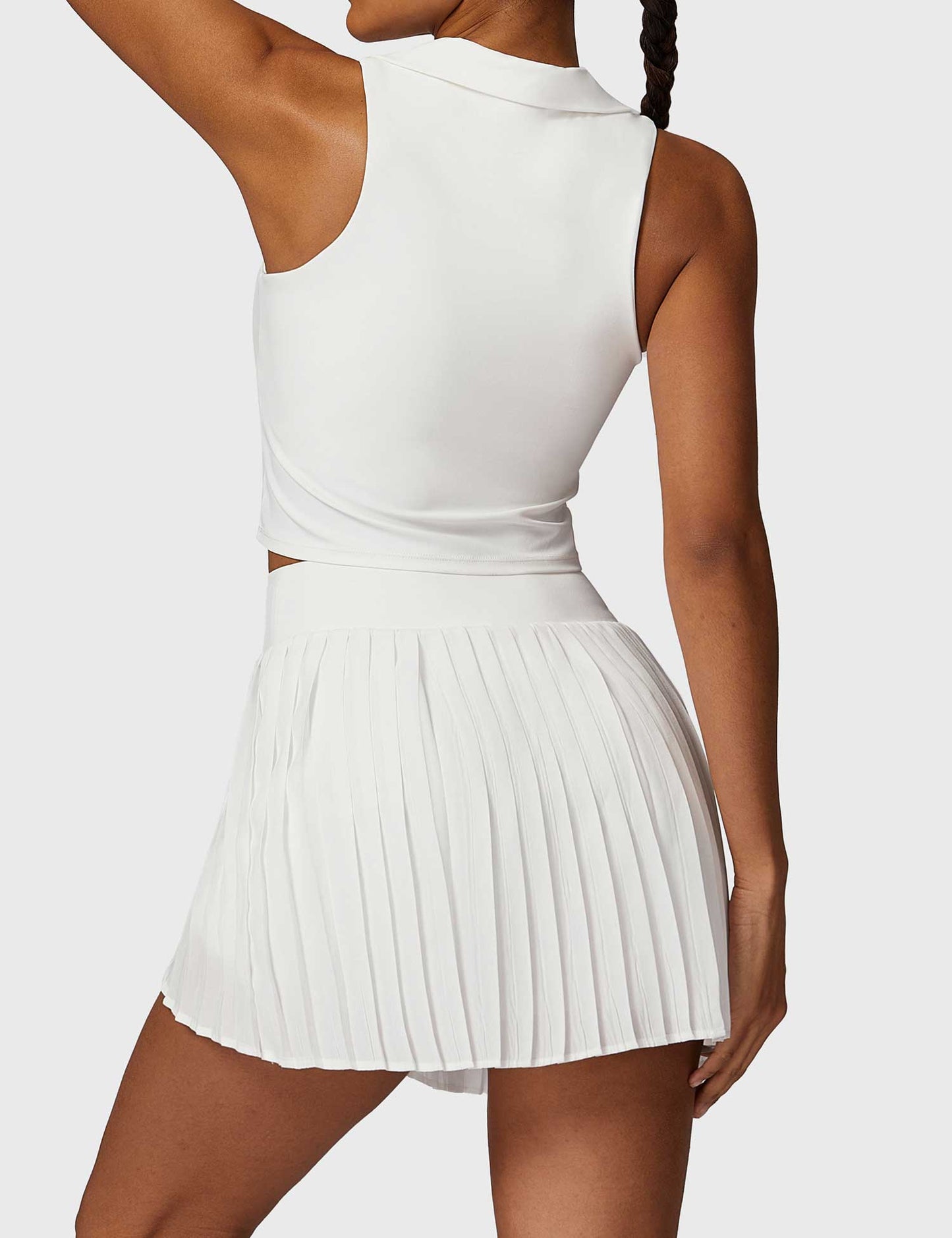 Tebeary Crop Top Tennis Skirt Sets